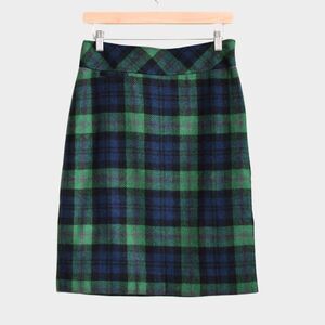 L.L. Bean Vintage Wool Tartan Plaid Pencil Skirt  Size 4